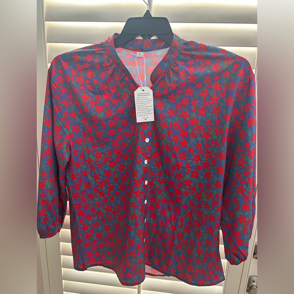 Floral Blouse- NWT Size Large